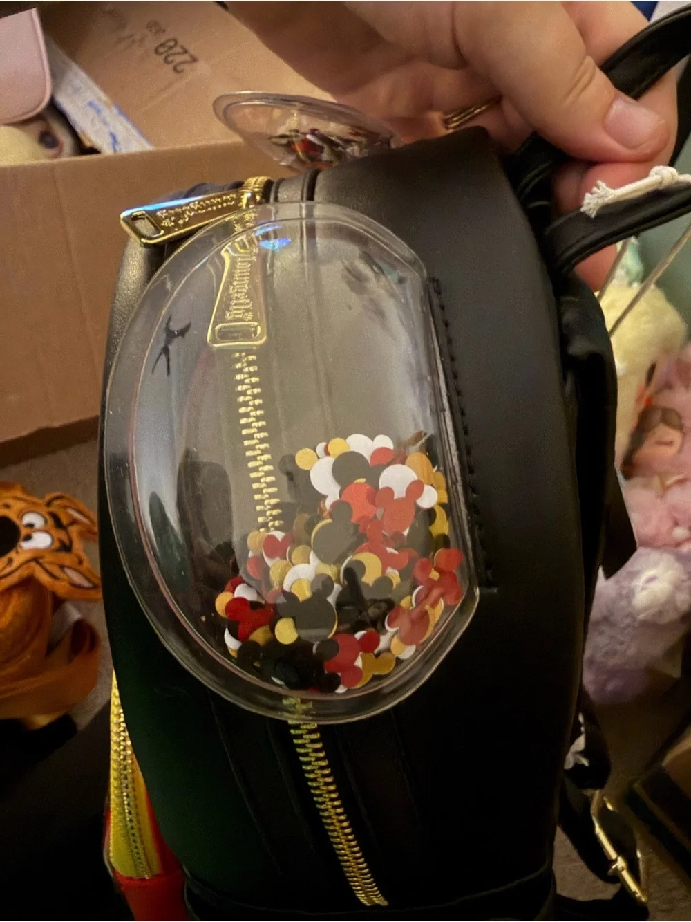 Loungefly Black Backpack with Red Front Pocket and Yellow Trim